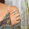 Tourtiwi - Bohemian Vintage Turquoise Plated Ring