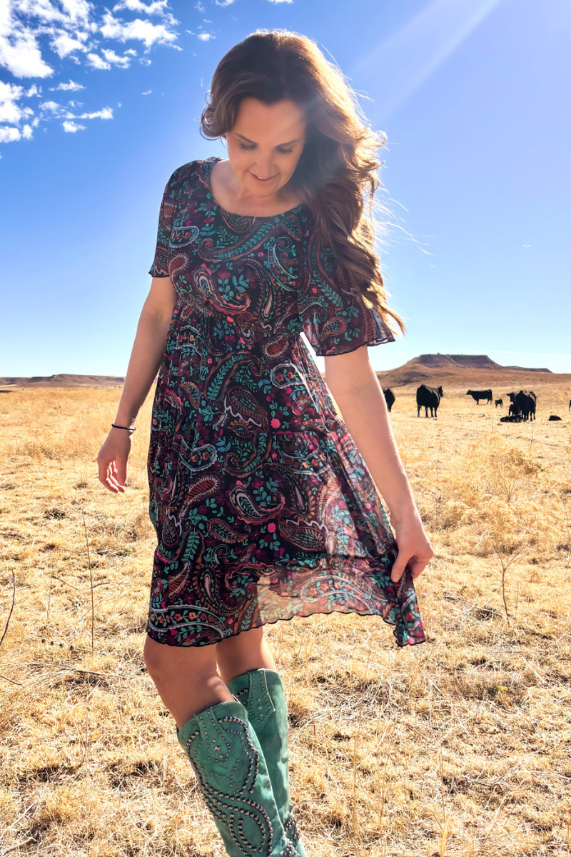 Sterling Kreek - Painted Night Paisley Dress