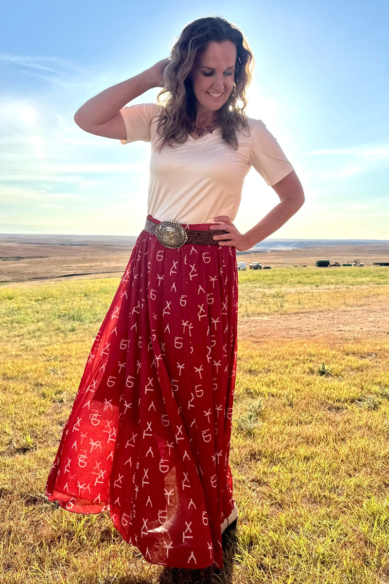 Sterling Kreek - Red Dirt Branded Maxi Skirt