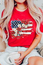 COLORBEAR - Floral American Flag Graphic Tee