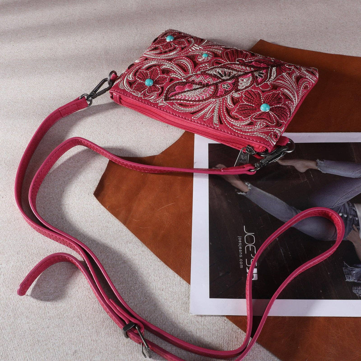 Montana West Embroidered Floral Cut-out Collection Clutch/Crossbody