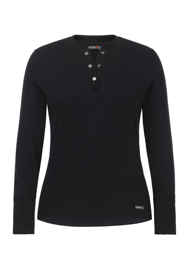 Kerrits Hot to Trot Thermal Henley - Black - Woman's