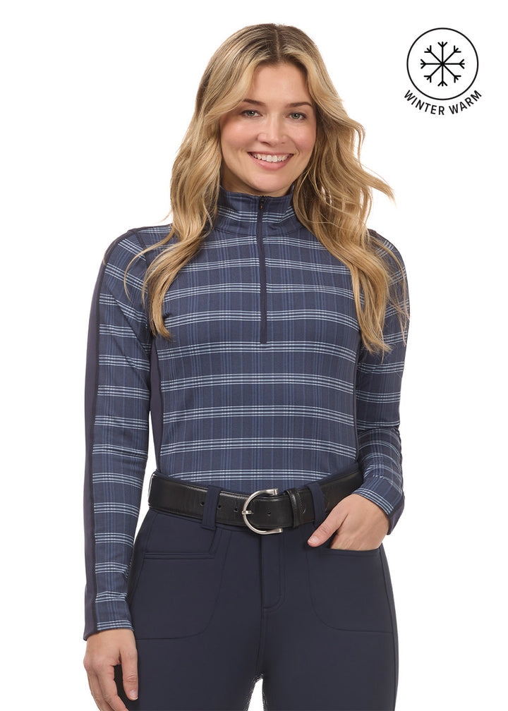 Kerrits Stretch Plaid Quarter Zip Top