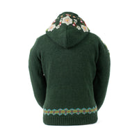 Lost Horizons Knitwear -Wildflower Wool Zip Hoodie Sweater – Embroidered