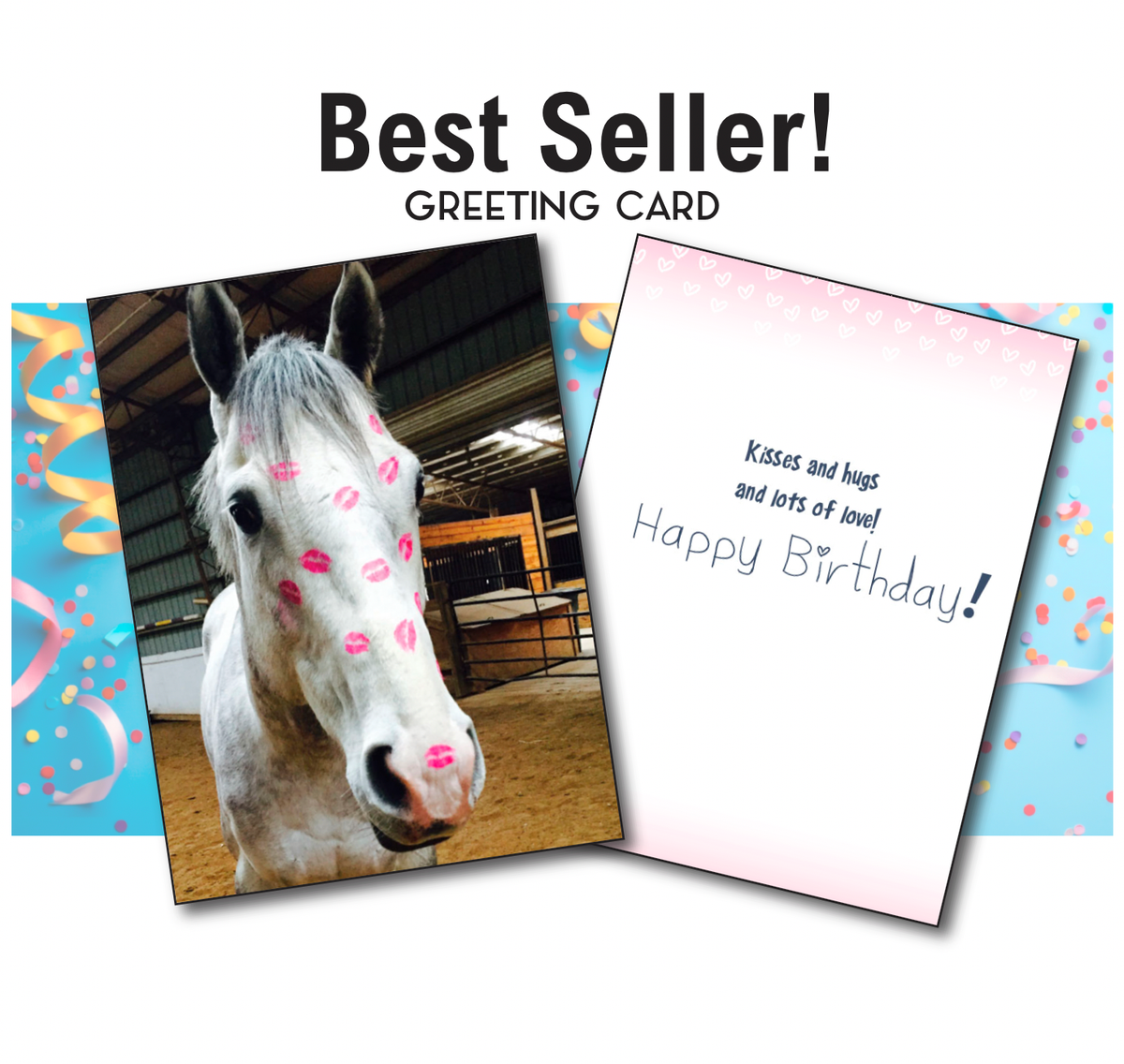 Horse Hollow Press - Horse Birthday Card | Gray & Kisses