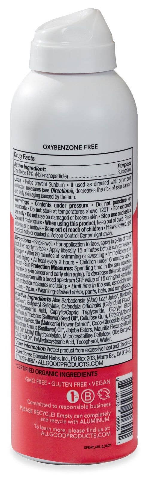All Good Body Care - Baby & Kid's Mineral Sunscreen Spray SPF 30