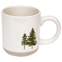 Green Trees Stoneware Coffee Mug