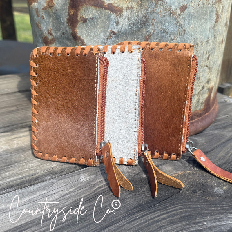 Texas Western Cowhide Bags and More - Tooled Leather Pouch, Bag Organizer,Turquoise, Pink or Brown