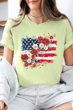 COLORBEAR - Floral American Flag Graphic Tee