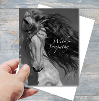 Horse Hollow Press - Horse Sympathy Greeting Card | With Sympathy Grey Horse