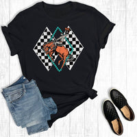 Rebel Rose - Western Bucking Horse Cowboy Graphic Tee