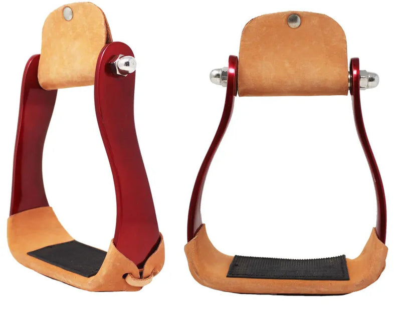 Barrel Racing Red Aluminum Stirrups #50108