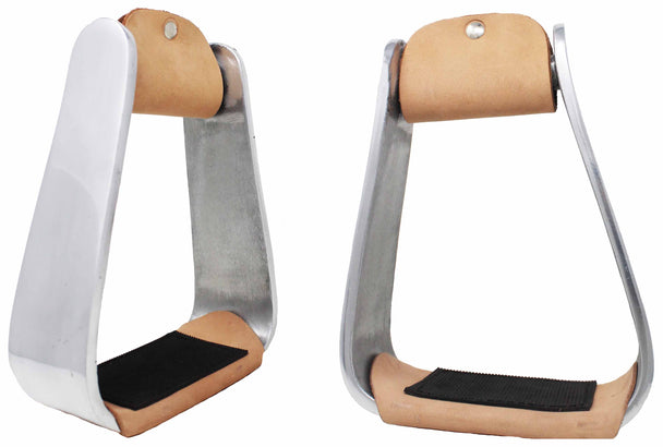 Western Stirrups Wide Aluminum Angled Slanted Bell #50133