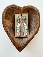 Boho Ranch Shop - Western Stamped Stone Earrings - Cactus Thunderbolt Arrows