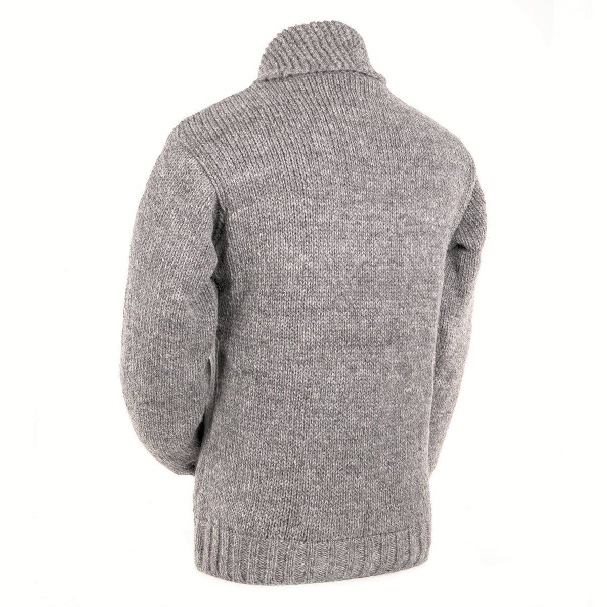 Lost Horizons Knitwear-Lodge Hand Crafted Wool Sweater – Shawl Collar Zip