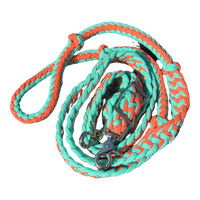 Braided Barrel / Roping Reins 8 Ft, 2 Nickel Plated Scissor Snaps, 2 Tone Colors