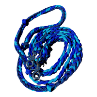Braided Barrel / Roping Reins 8 ft, 2 Nickel Plated Scissor Snaps, Multi Tone Colors