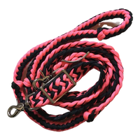 Braided Barrel / Roping Reins 8 Ft, 2 Nickel Plated Scissor Snaps, 2 Tone Colors