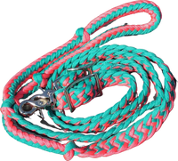 Braided Barrel / Roping Reins 8 Ft, 2 Nickel Plated Scissor Snaps, 2 Tone Colors