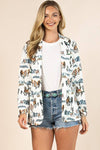 Avery - AV1227-MILA WESTERN WILD HORSES PRINT WOVEN BLAZER