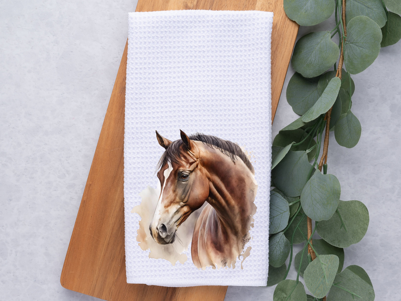 Dark Horse Dream Designs LLC - Warmblood Bay Horse Head / Dish / Hand Towel