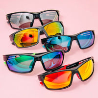 Collections by Fame Accessories - Sporty Curved Polarized Lens Sunglasses