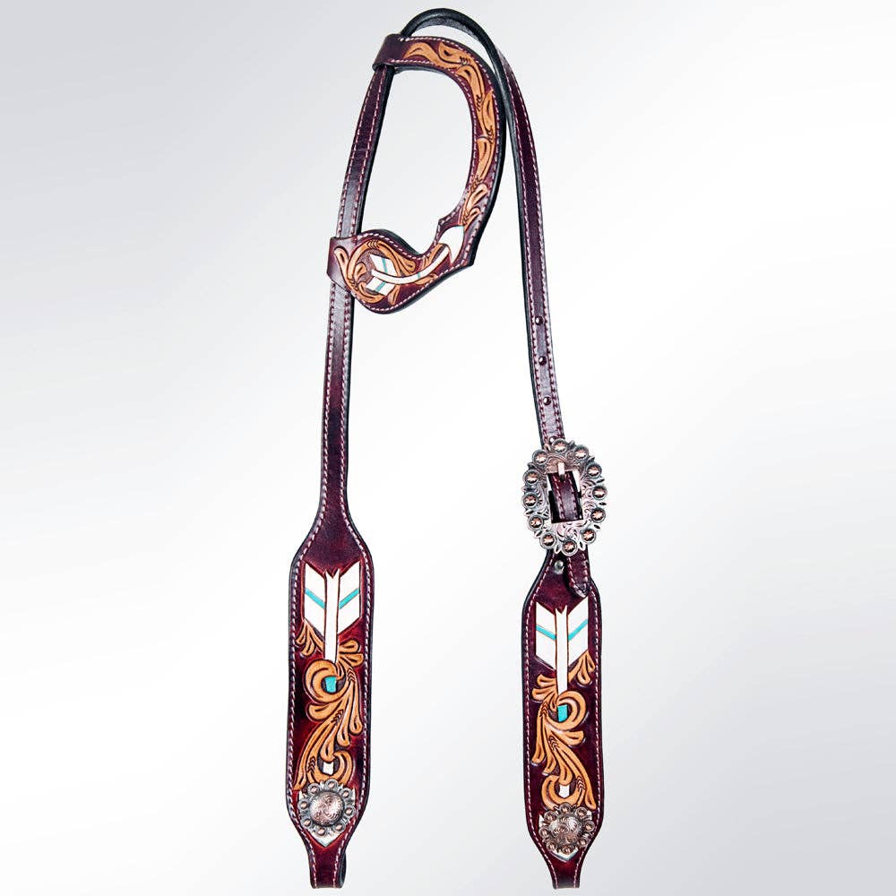 HILASON - American Darling ADPAF119-HS Western Horse Floral One Ear Headstall Leather