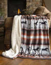 Linen Mart - Running on the Range Plush Sherpa Throw
