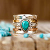 Tourtiwi - Bohemian Vintage Turquoise Plated Ring