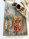 Boho Ranch Shop - Western Stamped Stone Earrings - Cactus Thunderbolt Arrows