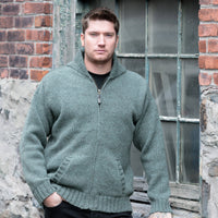 Lost Horizons Knitwear-Lodge Hand Crafted Wool Sweater – Shawl Collar Zip
