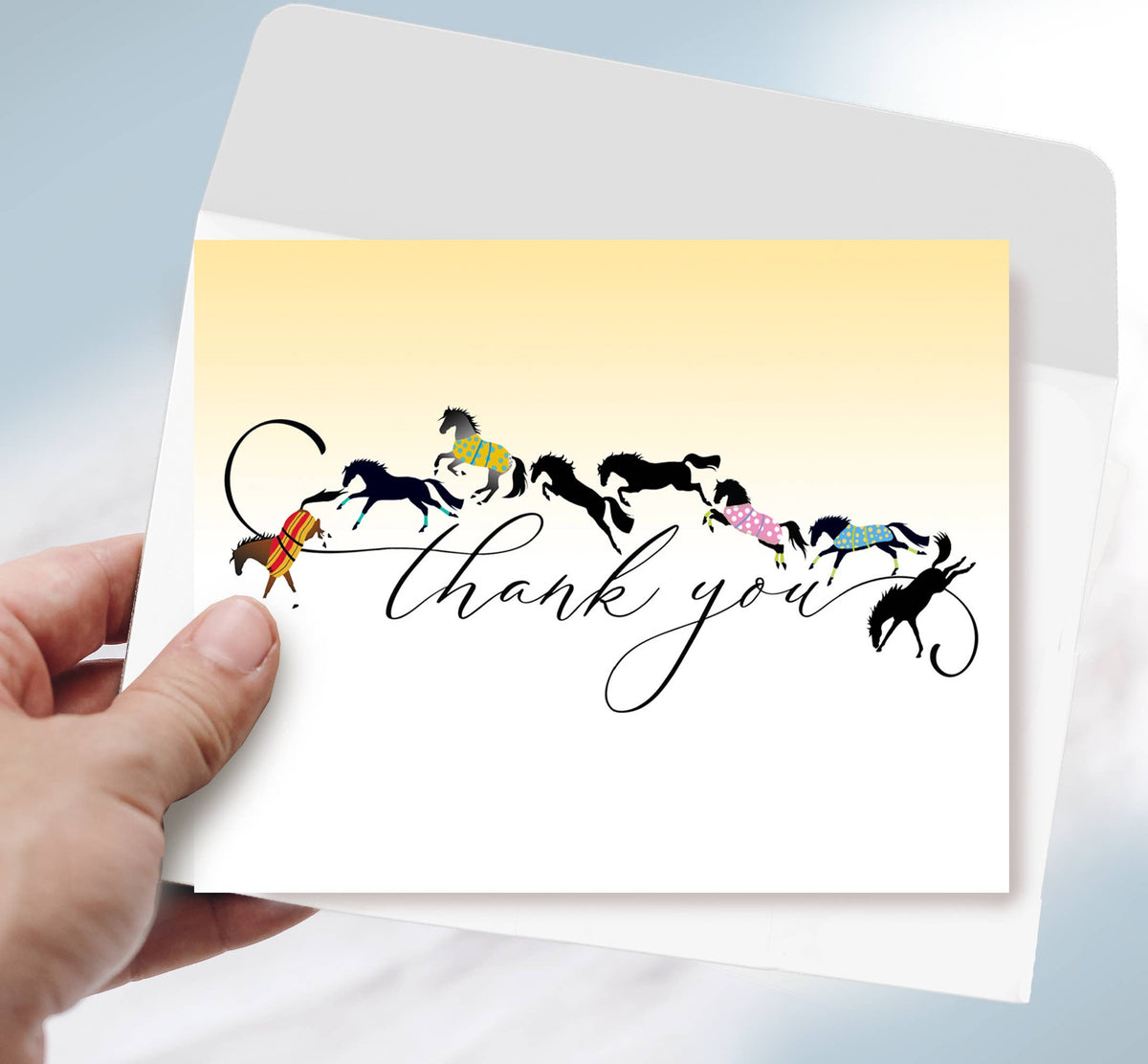 Horse Hollow Press - Horse Thank You Greeting Card | Galloping & Jumping  Horses