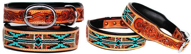 Genuine Cow Leather Padded Collar 