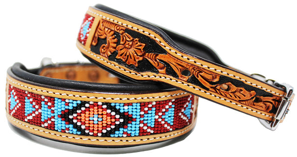 Dog Puppy Collar Cow Leather Padded Canine