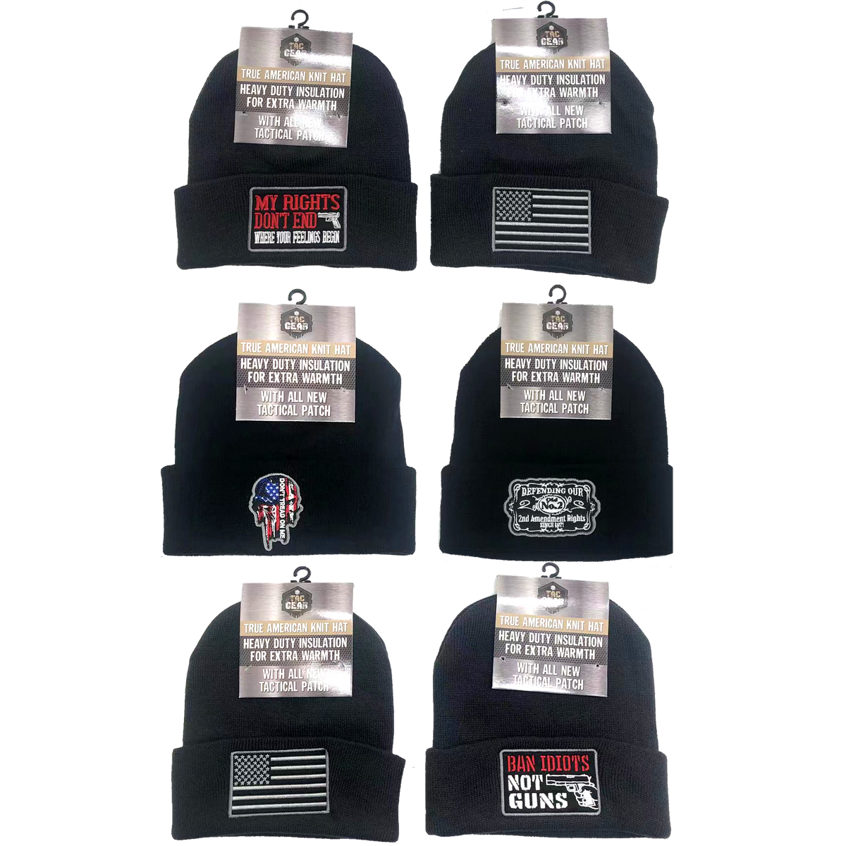 Novelty Brands - Cuffed Knit Hat Beanie with Tac Gear Patch