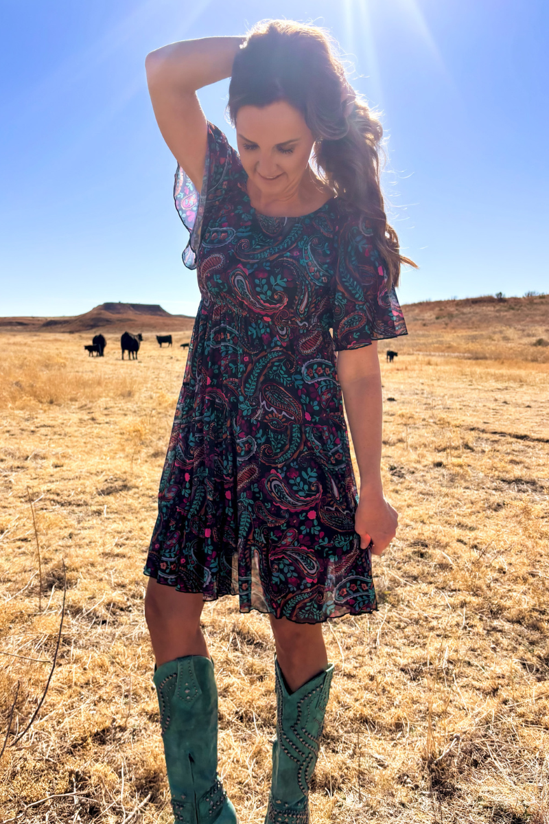 Sterling Kreek - Painted Night Paisley Dress