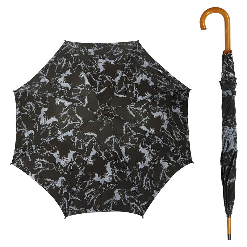 AWST Intl Lila Linear Horses Umbrella