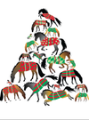 Horse Hollow Press - Horse Boxed Christmas Cards / Tree of Blankets / 8 Holiday