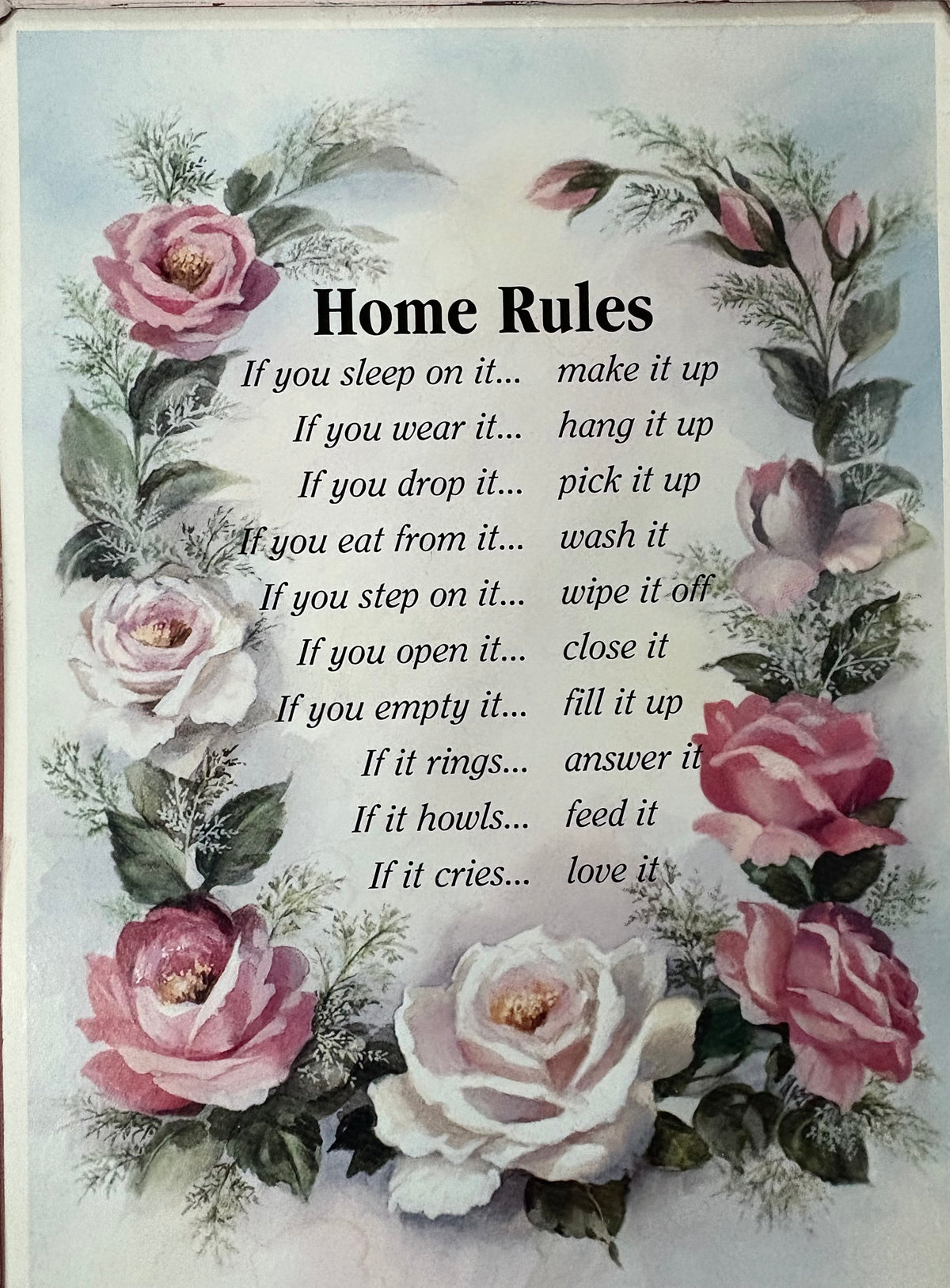 Home Rules Sign