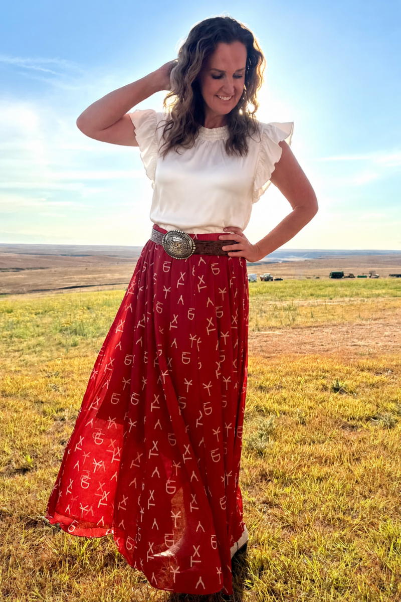 Sterling Kreek - Red Dirt Branded Maxi Skirt