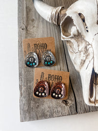 Boho Ranch Western Cowboy Hat Earrings