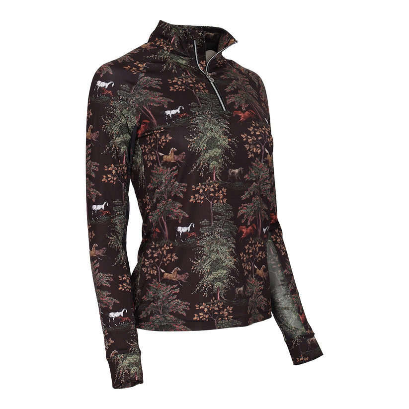 Dapplebay Autum Toile 1\4 Zip Long Sleeve Top