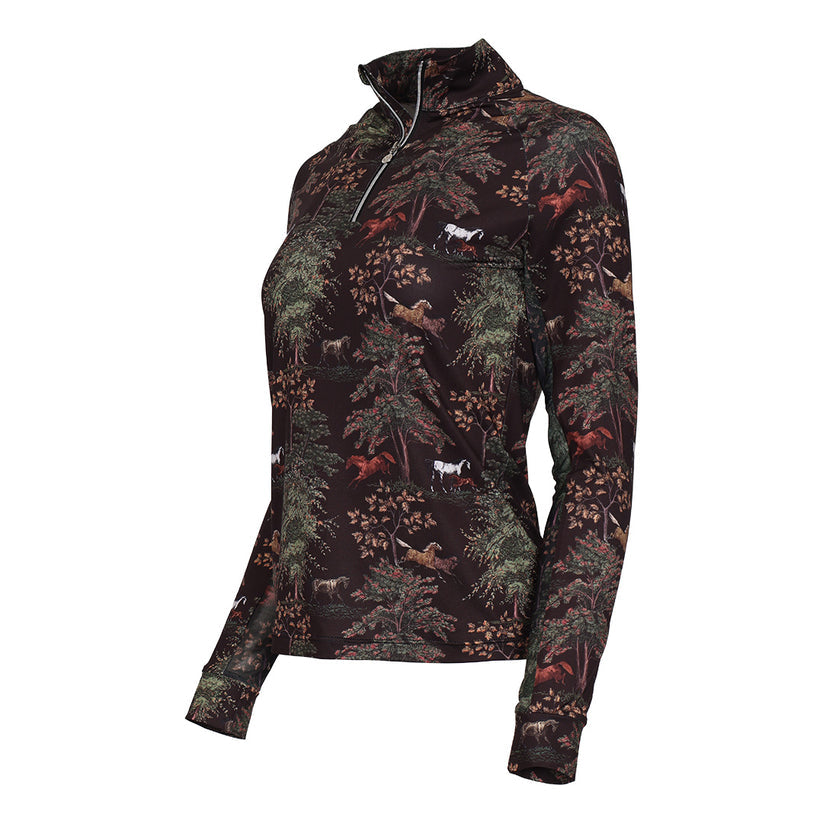 Dapplebay Autum Toile 1\4 Zip Long Sleeve Top