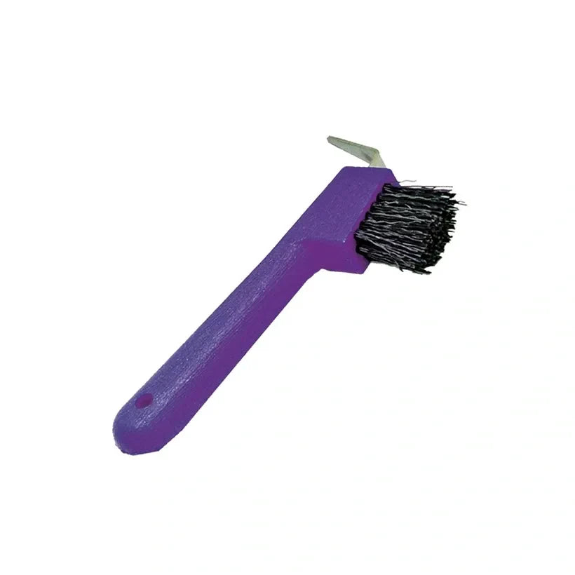 Hoof Pick with Brush and Metal Pick 7"