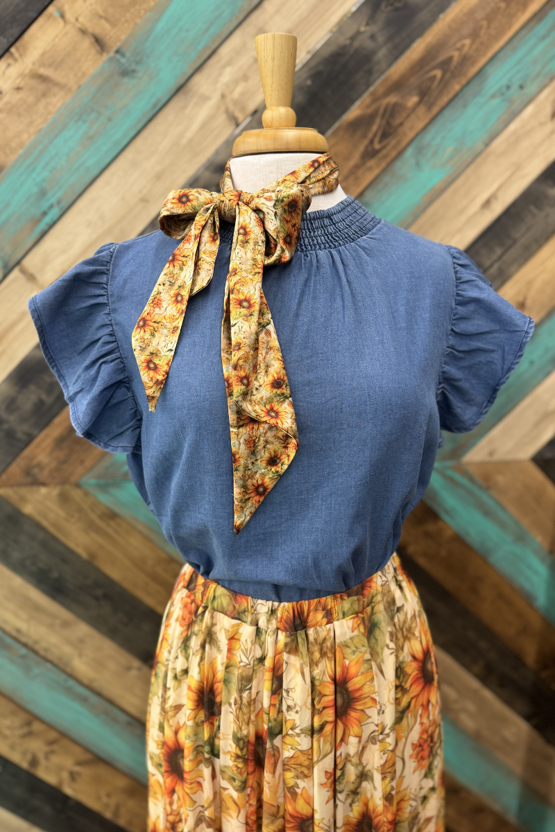 Sterling Kreek - Babydoll Top Denim - Dark Wash
