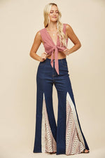 WISTERIA LANE - LACE DETAIL WIDE LEG JEANS 2481PIC