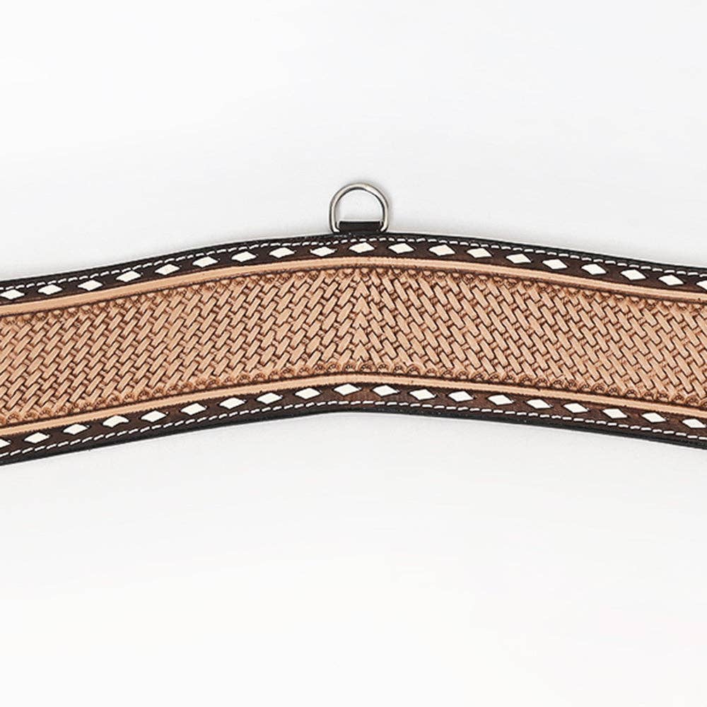HILASON - COMFYTACK Western Leather Horse Tripping Breast Collar Brown Basket Weave