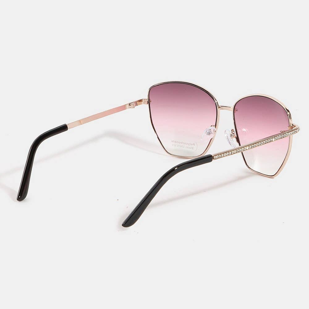Collections by Fame Accessories - Rhinestone Accent Aviator Sunglasses