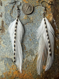 Wild Mountain Fringe - Winter Skies Feather Earrings