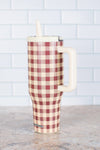 American Farm Company - Cranberry Gingham 40oz Water Tank Tumbler